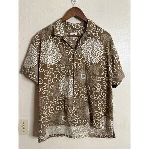 Bsbee Handmade Cotton Casual Button Down Shirt Short Sleeve Mens Large